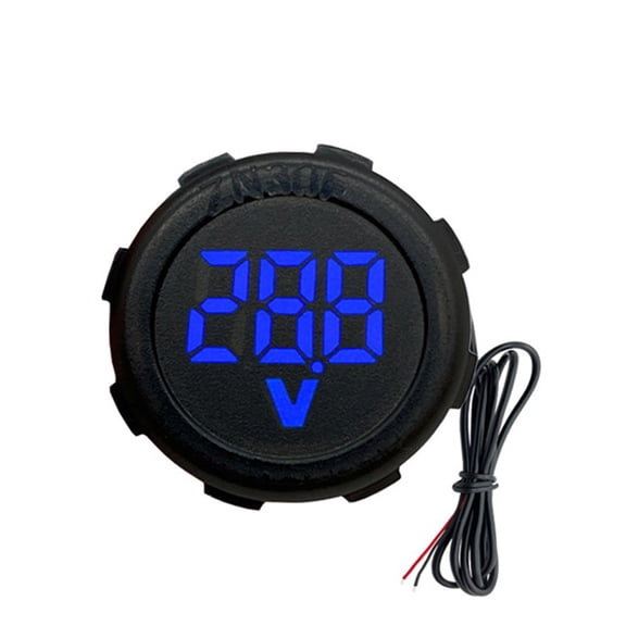 Mosiee DC 5-100V Round Dual Line LED Digital Display Waterproof Voltmeter Tester for Test Measurement Tool Accessory Blue