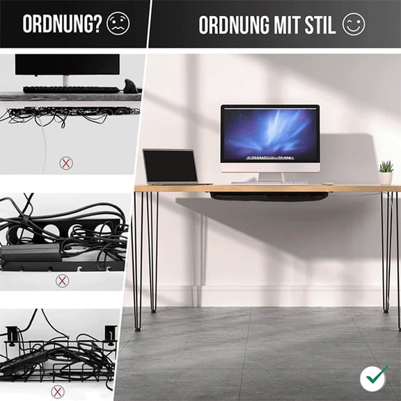 Mosiee Desktop Cable Storage Net Under The Table Cable Wire Storage Tray Hanging