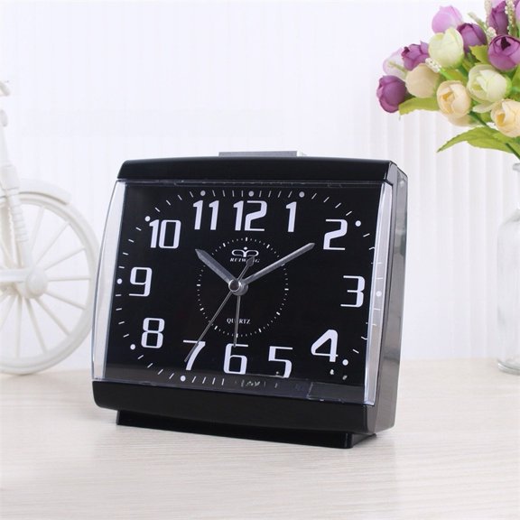Mosiee Digital Alarm Clock with Quiet Sweep Second Hand for Study and Sleep Space Black