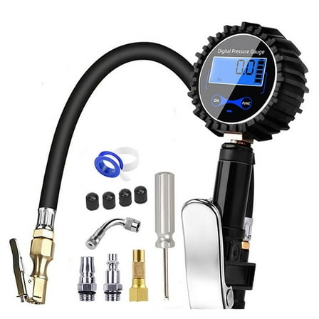 Mosiee Digital Tire Pressure Gauge Aluminum Alloy Clamp Type Tire Air Pump 3-200Psi