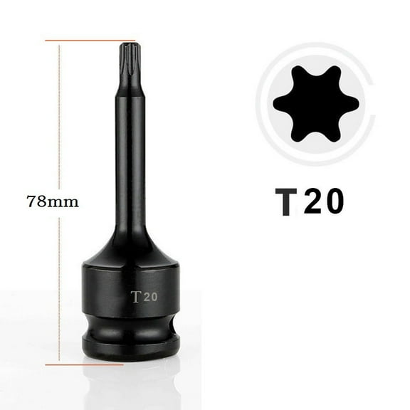 Mosiee Drive Wrench Socket Adapter for Torx Socket Screwdriver Bit Wrench Bit Screw Socket Workshop Hand Tools T20
