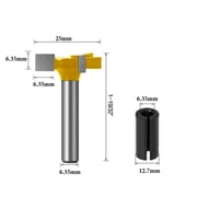 Mosiee Durable 1/4 Inch Shank Cnc Spoilboard Surfacing Router Bits Carbide Tipped Tools Slab Flat Router Bit Planing Bit Wood Yellow