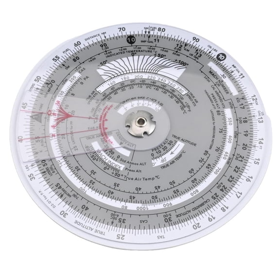 Mosiee E6B-R Aviation Flight Computer Plotter Slide Rule for Pilot Navigation Training Airspeed Wind Heading Distance Planning E6B-R2