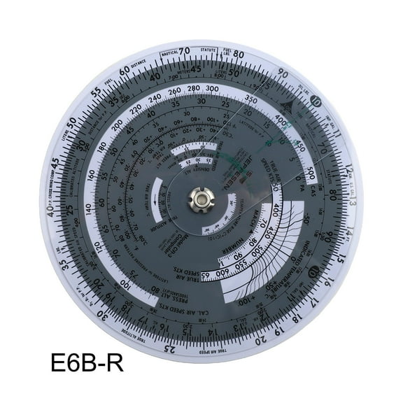Mosiee E6B-R Aviation Flight Computer Plotter Slide Rule for Pilot Navigation Training Airspeed Wind Heading Distance Planning E6B-R