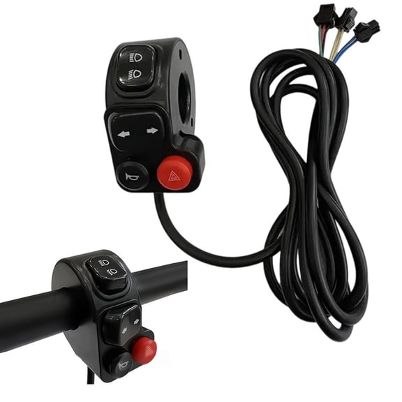 Mosiee Electric Bike Scooter Switch Headlight Turn Signal P Switch Button Control Switch for E-Bike Motorcycle Mountain Scooter Parts
