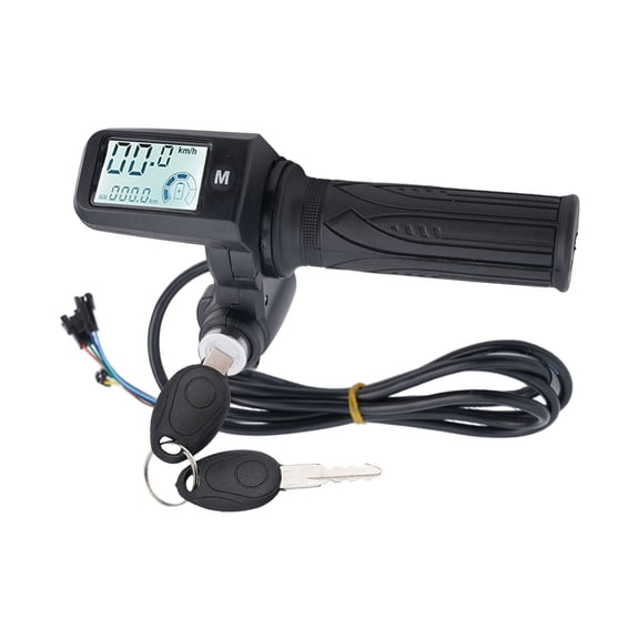 Mosiee Electric Bike Throttle 24V36V48V Accelerator E-Bike Twistthrottle 24-72V Electric Scooter Bicycle Grip Handlebar Led Display 8Pin with 3 Gear Speed Adjustment