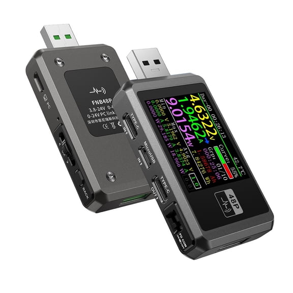 Mosiee FNB48P Tester Voltmeter Amperemeter Fast Charge Detection Trigger Silver