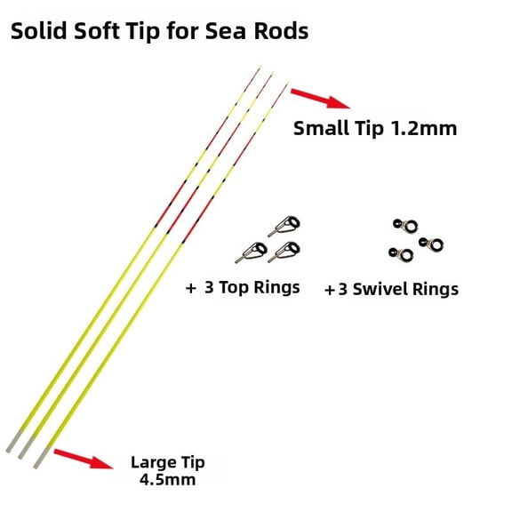 Mosiee Fiberglass Fishing Rod Tip Fishing Rod Fishing Rod Tip Large Hole Top Rings Smooth Line Movement Saltwater Resistant F Diameter 4.5mm