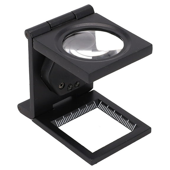 Mosiee Folding Metal Linen Tester Cloth Magnifier Printer Loupe W/2 Magnifying Glass High Definition Glass Lens for Better Performance