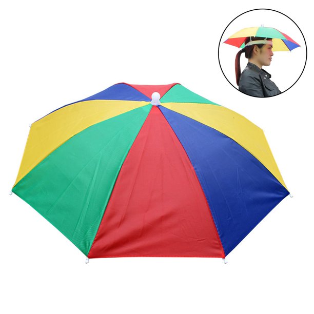 Mosiee Folding Umbrella Hat Overhead Fishing Umbrella Hat, Great For