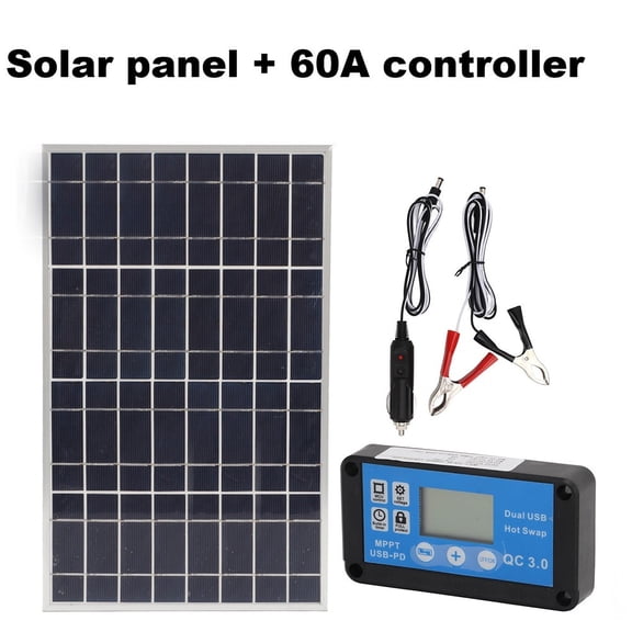 Mosiee Framed Solar Panel Maximum PV Voltage <25V (12V) Nominal Discharge 20A With 60A