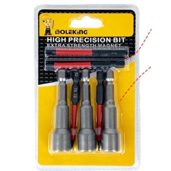 Mosiee High Strength Magnetic Screwdriver Socket Set 7 Piece Hex for Cross F