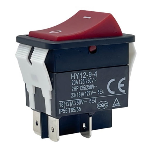 Mosiee Hy12-9-4 20A 250V Ac Rocker Switch 2 Position Self Locking Dpst for Table Saws Woodworking Machines Replacement