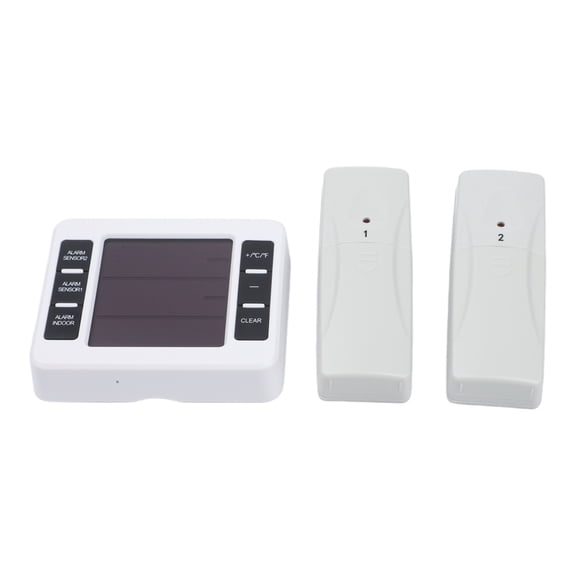 Mosiee Indoor Outdoor Wireless Thermometer with Digital Lcd And Sound Alarm Supports 1-2 Sensors for Refrigerator And Home 2X Sensor