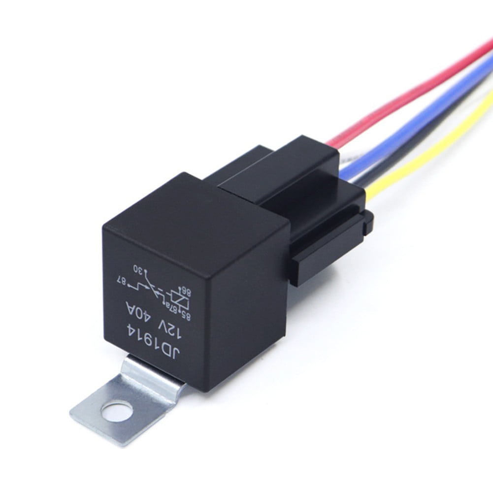 5 Pcs JD-1914 12V 40A 5-Pin Relay Kit With Harness - Heavy Duty Automotive Relay For Car, Truck, Boat