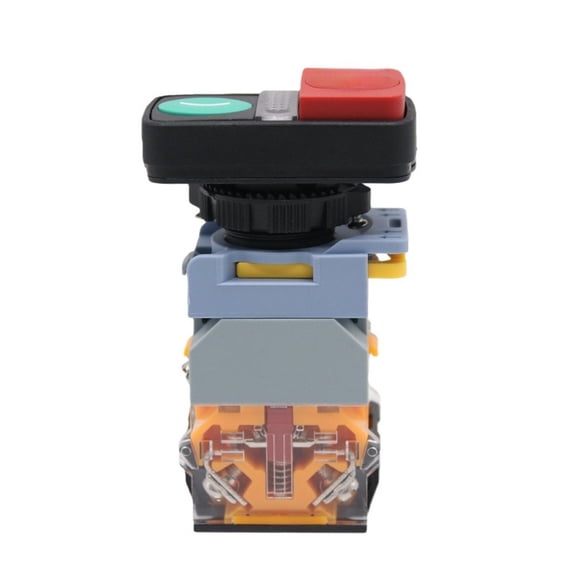 Mosiee La155B 11D/Rg 22mm Pushbutton Switch with Dual Led Red Green Indicators for 12V 24V 220V Electrical Control Systems