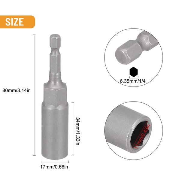 Mosiee Length Hex Sockets Sleeve Nozzles Nut Driver Screwdriver Nut Bolt Drill Bits Socket Wrenches Accessory In Stock 11mm