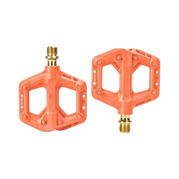 Mosiee Lightweight Nylon Bike Pedals: Durability, Anti-Slip, Wide Fit 1 Pair Orange