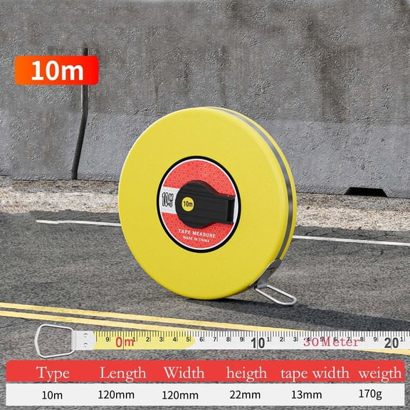 Mosiee Long Distance Fiberglass Measuring Tape 1050 Meters with Dual Scale and Clip 10 Meters
