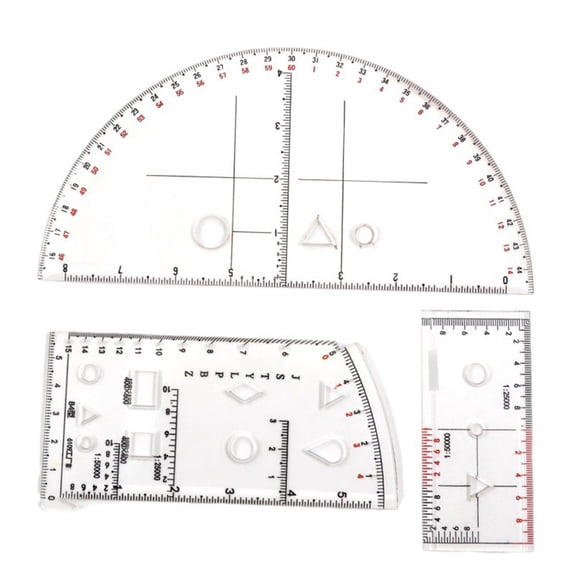 Mosiee Measurement Tool for Geometry Drawing And Map Reading with Clear Scale