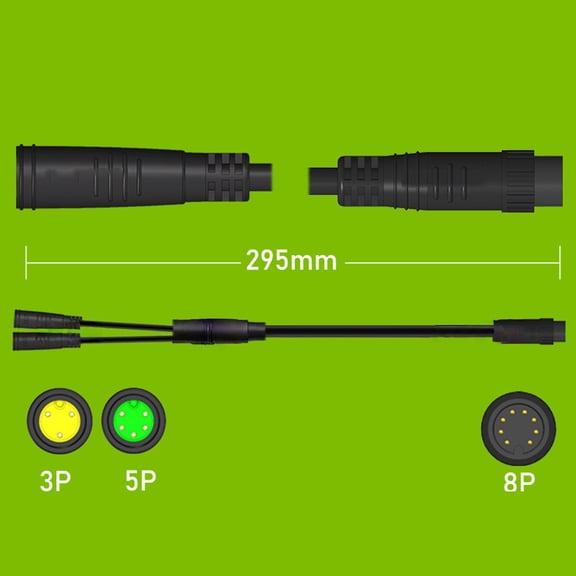 Mosiee Mountain Bike Ebike 8Pin to 5Pin Display 3Pin Throttle Grip 1T2 Cable Controller 1T2 295Mm