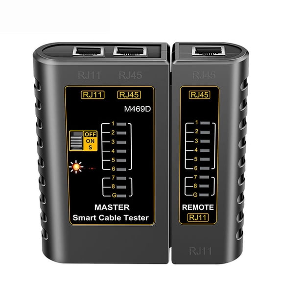 Mosiee Network Cable Tester M469D for Accurate Lan and Telephone Line Continuity Check Black
