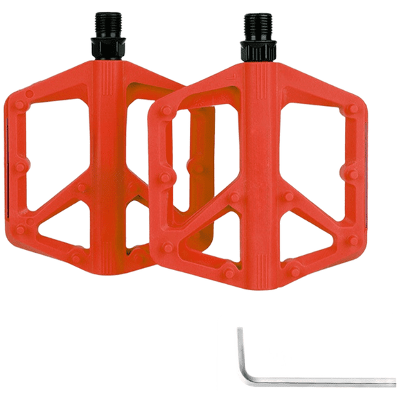 Mosiee Non-Slip Bike Pedals Nylon+Glass Fiber Dual-Du Sealed Bearing 9/16Inch Thread Orange