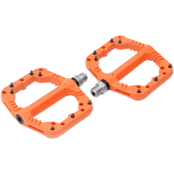 Mosiee Nylon Mountain Bike Pedals Non Slip Wide Bearing Cycling Pedals for Mtb Orange