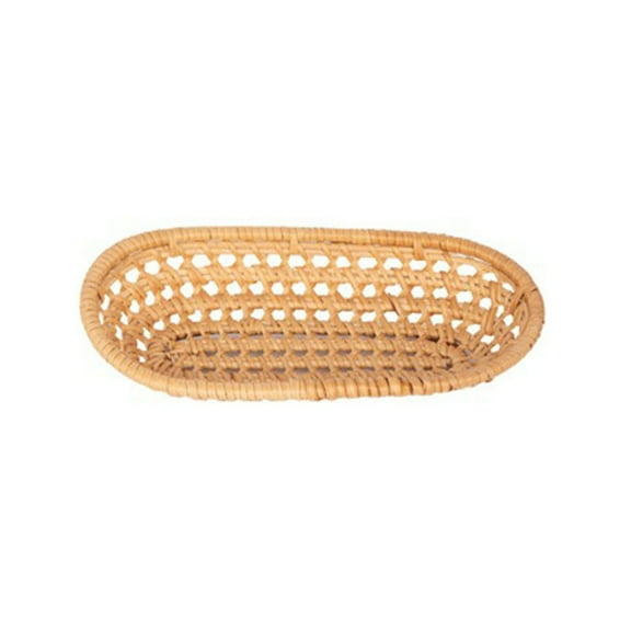 Mosiee Oval Rattan Woven Storage Basket Kitchen Food Storage Tray For Bread Fruit