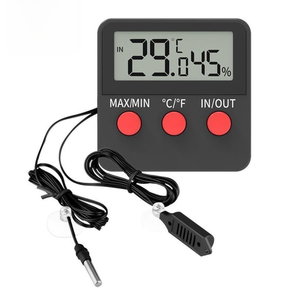 Mosiee Reptile Egg Incubator Hygrometer Dth74 Lcd Thermometer with 1.5M Probe Cable