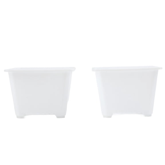 Mosiee Square Plastic Plant Pots for Balcony Patio with Drainage And Aeration Features White