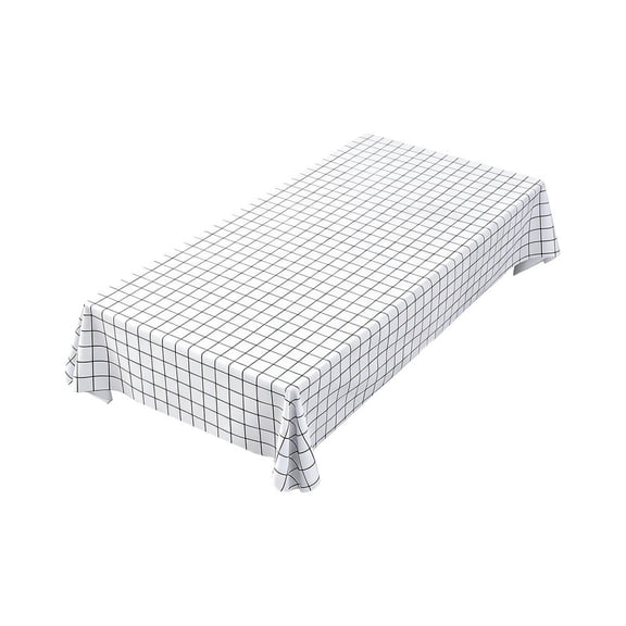 Mosiee Stylish Waterproof Black White Grid Tablecloth - Perfect for Any Occasion White 40*65