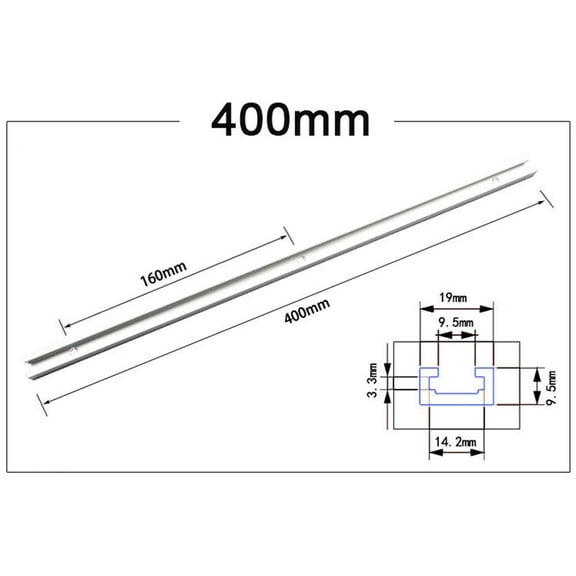 Mosiee T Track Woodworking T-Slot Slide Track 300-600mm Aluminium Alloy Miter T-Track Woodworking Bench T Slot External Size 400mm