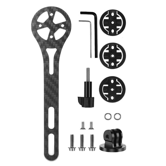 Mosiee T700 Carbon Fiber Bike Computer Mount with Integrated Handlebar And Action Camera Adapter for Enhanced Riding Experience