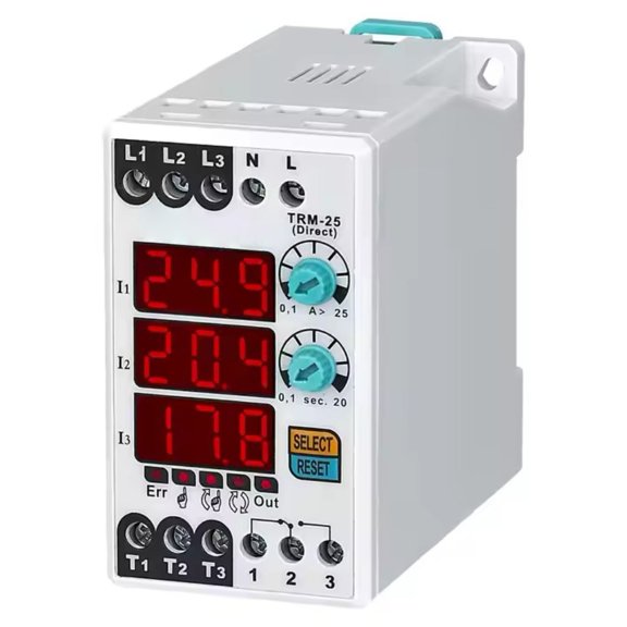 Mosiee TRM-03/12/25 220V (manual/semi-automatic/automatic Reset) Digital Overload Relay for Test Measurement Tool Accessory Trm-25 220V
