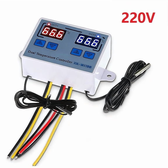 Mosiee Temp Controller Digital Thermostat Independent Heat/Cool Control for Greenhouse 220V