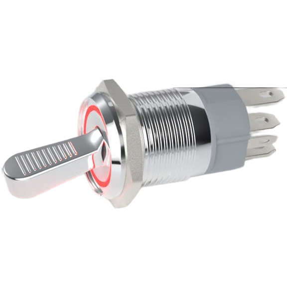 Mosiee Toggle Switch Metal 16mm 2 Position 10A High Current Illuminated Rocker Lever D
