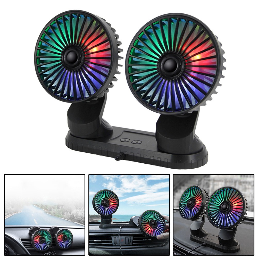 Mosiee USB Car Fan Car Cooling Fan Dual Head Air Fans Cooler Fan with ...
