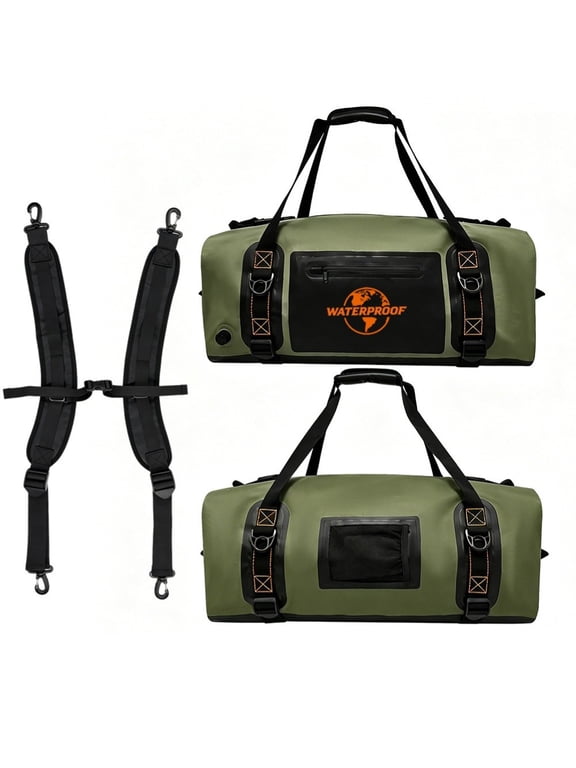 Waterproof Motorcycle Saddlebag Tail Bag 60L 90L 40L Pvc Riding Luggage Pack Army Green 40L (34*25*53cm)