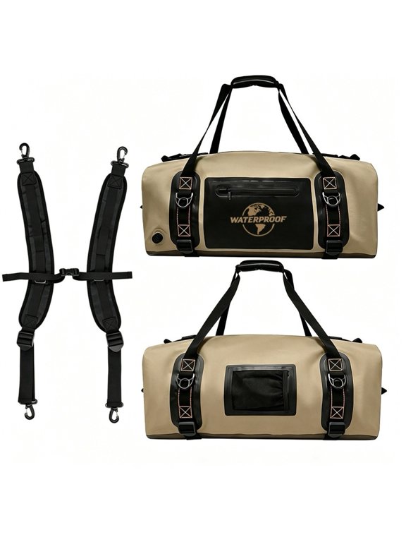 Waterproof Motorcycle Saddlebag Tail Bag 60L 90L 40L Pvc Riding Luggage Pack Khaki 40L (34*25*53cm)