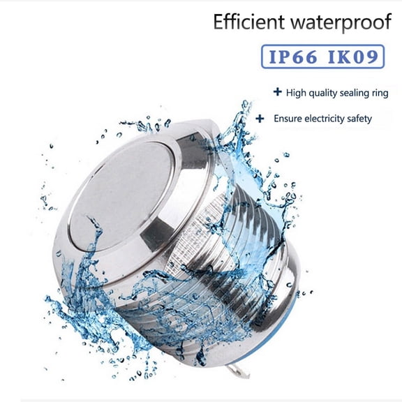 Mosiee Waterproof Push Button Switch 12V 16Mm Metal Shell Pressure Resistant Easy Installation Excellent Waterproof Performance