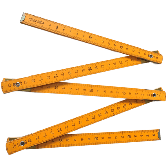 Mosiee Wooden Folding Ruler 1Meter Metric Measuring Tool Orange Drawing Scale Carpenter