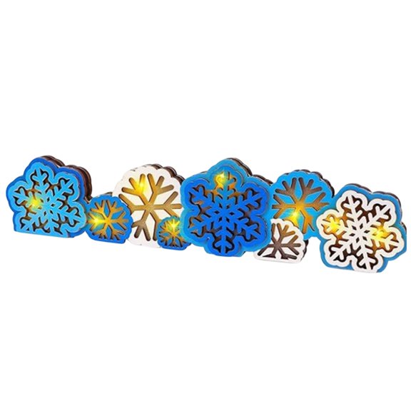 Mosiee Wooden Snowflake Shape Tabletop Decoration Home Decor Ornament for Indoor