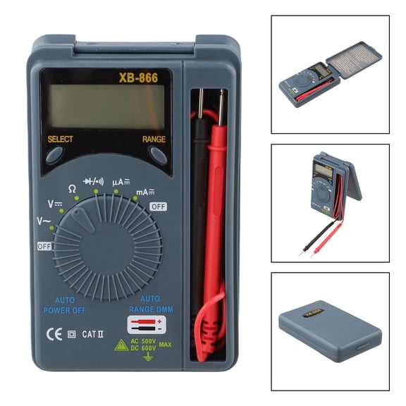 Mosiee XB866 Digital Multimeter for Mini Auto-Range LCD Voltmeter Auto-Range Tester