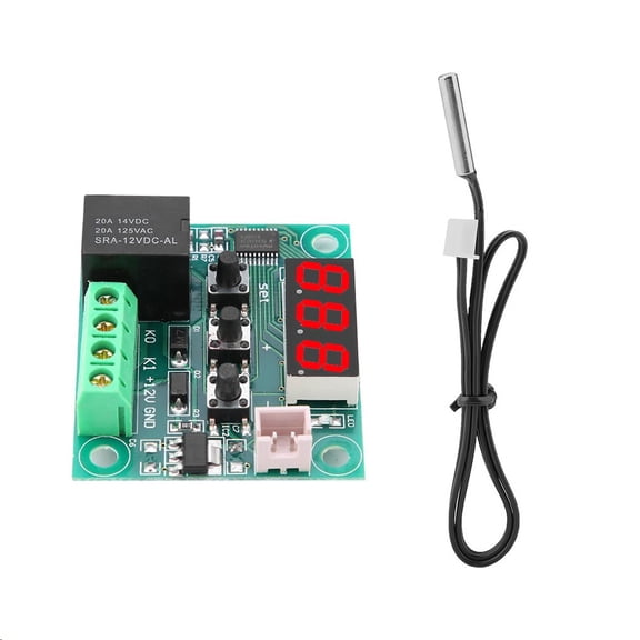 Mosiee Xh-W1209 Digital Temperature Controller with High Accuracy Thermostat Switch Dc 12V Relay Output Waterproof Sensor Tools Red