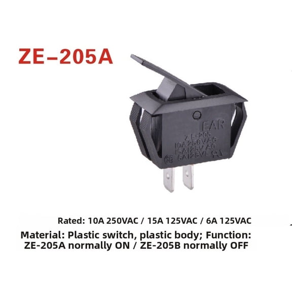 Mosiee Ze-205 Momentary Rocker Switch Normally Open Normally Closed Push Button Switch Ze-205A