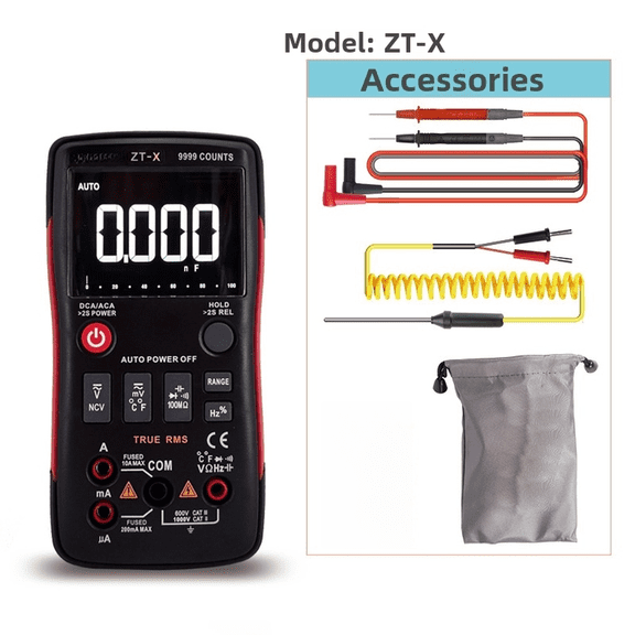 Mosiee Zt-X Digital Multimeter 9999 Count True Rms with Capacitance Up To 9.999Mf