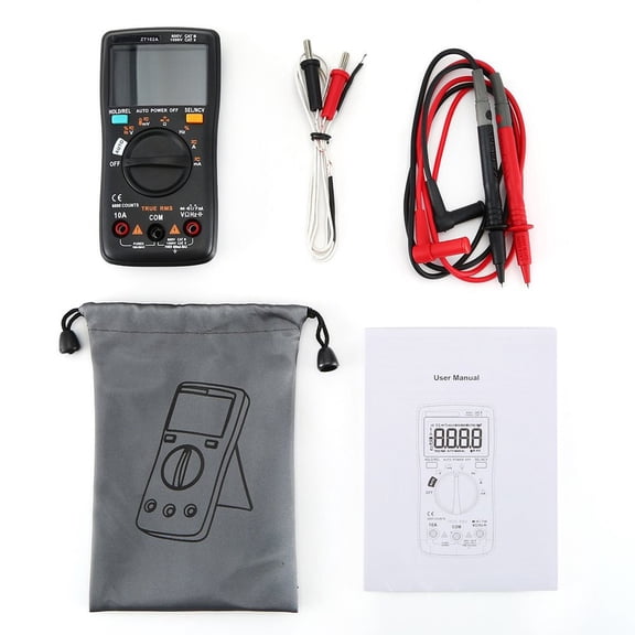 Mosiee Zt102A 6000 Count Digital Multimeter with Temperature Probe and Test Leads