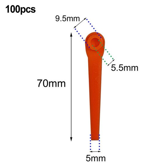 Mosiee for 100Pcs Plastic Trimmer for Blades for Flymo - High Cutting Red