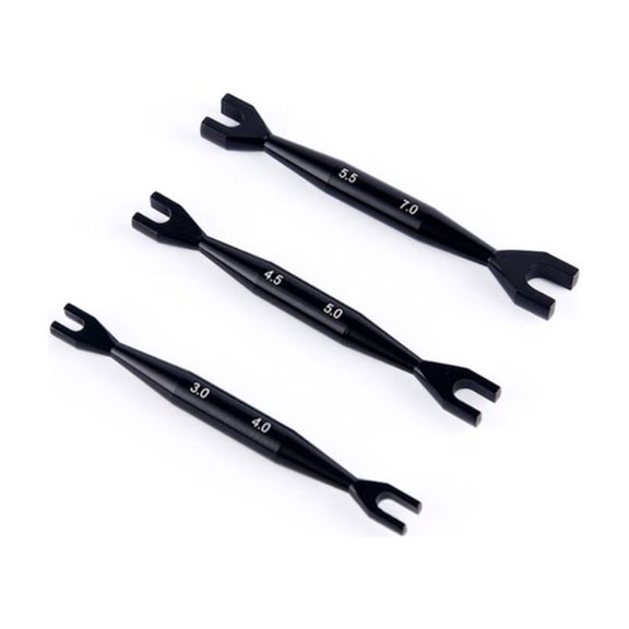 Mosiee for Car Toys Wrench Special-Shaped Multi-Function Dual-Purpose Stamping Sheet Aluminum Double Head Black